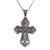 Amethyst cross necklace, 'Redemption' - Amethyst cross necklace (image 2a) thumbail