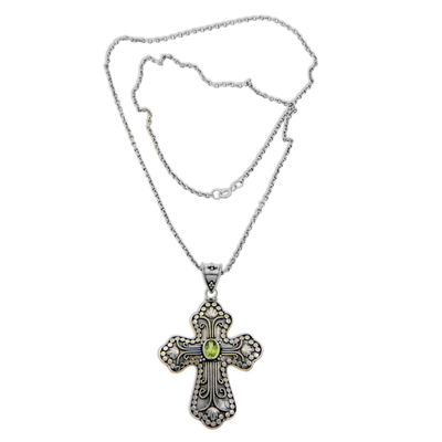 Peridot-Kreuz-Halskette - Peridot-Kreuz-Halskette
