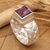 Amethyst solitaire ring, 'Light of Wisdom' - Amethyst solitaire ring