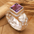 Amethyst solitaire ring, 'Light of Wisdom' - Amethyst solitaire ring
