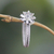 Birthstone cubic zirconia flower ring, 'April Daisy' - Cubic Zirconia and Sterling Silver Flower Ring (image 2b) thumbail