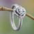 Birthstone flowers pearl ring, 'June Rose' - Handmade Sterling Silver and Pearl Flower Ring (image 2) thumbail