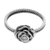 Geburtsstein-Blumen-Perlenring, „June Rose“ - Handgefertigter Blumenring aus Sterlingsilber und Perlen