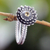 Birthstone flowers citrine ring, 'November Chrysanthemum' - Hand Made Citrine Sterling Silver Ring thumbail