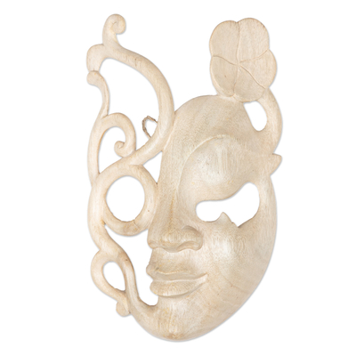 Wood mask, 'Flower Spirit' - Wood mask