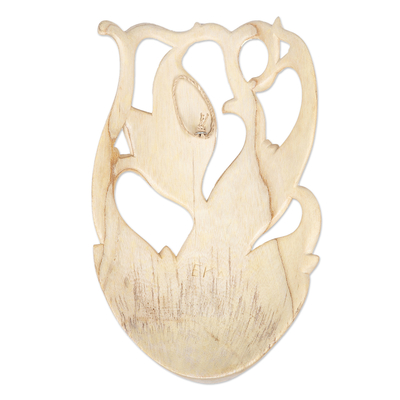 Wood mask, 'Floral Surrealism' - Wood mask