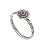 Birthstone flowers amethyst ring, 'February Violet' - Handcrafted Sterling Silver and Amethyst Ring