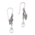 Sterling silver floral earrings, 'Blue Rainforest' - Handmade Sterling Silver Dangle Earrings  thumbail