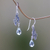 Sterling silver floral earrings, 'Blue Rainforest' - Handmade Sterling Silver Dangle Earrings  (image 2b) thumbail