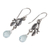 Sterling silver floral earrings, 'Blue Rainforest' - Handmade Sterling Silver Dangle Earrings  (image 2c) thumbail