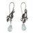 Sterling silver floral earrings, 'Blue Rainforest' - Handmade Sterling Silver Dangle Earrings 