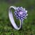 Birthstone flowers ruby ring, 'July Water Lily' - Hand Made Floral Sterling Silver and Ruby Ring (image 2) thumbail