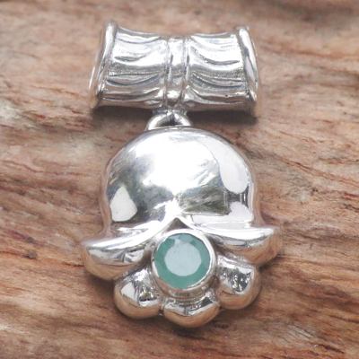 Emerald pendant, 'May's Lily of the Valley' - Hand Crafted Sterling Silver and Emerald Pendant