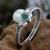 Birthstone flowers emerald ring, 'May Lily of the Valley' - Emerald and Sterling Silver Ring (image 2) thumbail