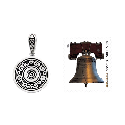 Sterling silver pendant, 'Borobudur Muse' - Fair Trade Sterling Silver Pendant