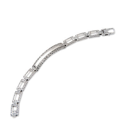 Men's sterling silver bracelet, 'Borobudur Warrior' - Men's Artisan Crafted Sterling Silver Link Bracelet