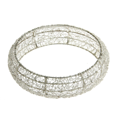 Sterling silver bangle bracelet, 'Energized' - Sterling silver bangle bracelet