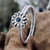 Birthstone flowers sapphire ring, 'September Aster' - Floral Sterling Silver and Sapphire Ring