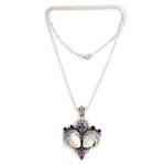 Amethyst pendant necklace, 'Royal Romance' - Sterling Silver and Amethyst Pendant Necklace