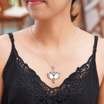 Amethyst pendant necklace, 'Royal Romance' - Sterling Silver and Amethyst Pendant Necklace