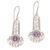 Amethyst dangle earrings, 'Key to the Castle' - Sterling Silver and Amethyst Earrings