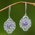Amethyst dangle earrings, 'Royal Medallion' - Sterling Silver and Amethyst Dangle Earrings (image 2) thumbail
