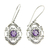 Amethyst floral earrings, 'Gianyar Muse' - Amethyst Dangle Earrings from Indonesia thumbail