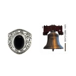 Onyx flower ring, 'Frangipani Mystery' - Unique Sterling Silver and Onyx Cocktail Ring