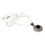 Onyx flower necklace, 'Frangipani Secrets' - Floral Sterling Silver and Onyx Pendant Necklace  (image 2d) thumbail