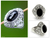 Onyx flower ring, 'Silence' - Sterling Silver and Onyx Cocktail Ring (image 2) thumbail