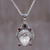 Garnet pendant necklace, 'Queen of Sumatra' - Handmade Sterling Silver and Garnet Pendant Necklace thumbail