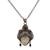 Garnet pendant necklace, 'Queen of Sumatra' - Handmade Sterling Silver and Garnet Pendant Necklace thumbail