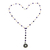 Cultured pearls and amethyst Y necklace, 'Good Fortunes' - Cultured pearls and amethyst Y necklace thumbail