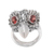 Men's garnet ring, 'Wise Owl' - Men's Sterling Silver and Garnet Ring (image 2d) thumbail