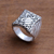 Men's sterling silver ring, 'Royal Fern' - Handcrafted Men's Sterling Silver Signet Ring (image 2) thumbail