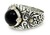 Men's gold accent onyx ring, 'Sorcerer' - Men's Onyx and Sterling Silver Dome Ring thumbail