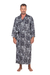 Men's rayon batik robe, 'Midnight Stars' - Men's Batik Patterned Robe (image 2a) thumbail