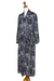 Men's rayon batik robe, 'Midnight Stars' - Men's Black Batik Patterned Robe (image 2g) thumbail