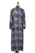 Men's rayon batik robe, 'Midnight Stars' - Men's Black Batik Patterned Robe (image 2h) thumbail