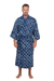 Men's cotton batik robe, 'Midnight Fireworks' - Men's Batik Cotton Robe (image 2a) thumbail
