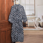 Men's cotton batik robe, 'Midnight Fireworks' - Men's Batik Cotton Robe