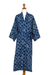 Men's cotton batik robe, 'Midnight Fireworks' - Men's Batik Cotton Robe (image 2f) thumbail