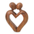 Wood sculpture, 'Sweet Love' - Romantic Heart Sculpture