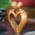 Wood sculpture, 'Sweet Love' - Romantic Heart Sculpture (image 2b) thumbail