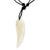 Men's leather and bone pendant necklace, 'Angel Wing' - Hand Carved Angel Wing Men's  Necklace  on Black Leather (image 2a) thumbail