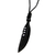 Men's leather and horn pendant necklace, 'Crow Feather Totem' - Hand Carved Horn Necklace on Leather Cords (image 2b) thumbail