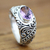 Amethyst solitaire ring, 'Java Legacy' - Sterling Silver and Amethyst Ring (image 2) thumbail