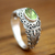 Peridot solitaire ring, 'Bali Heritage' - Peridot and Sterling Silver Ring