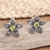 Peridot flower earrings, 'Timeless Jasmine' - Peridot and Sterling Silver Flower Earrings thumbail