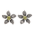 Peridot flower earrings, 'Timeless Jasmine' - Peridot and Sterling Silver Flower Earrings (image 2a) thumbail